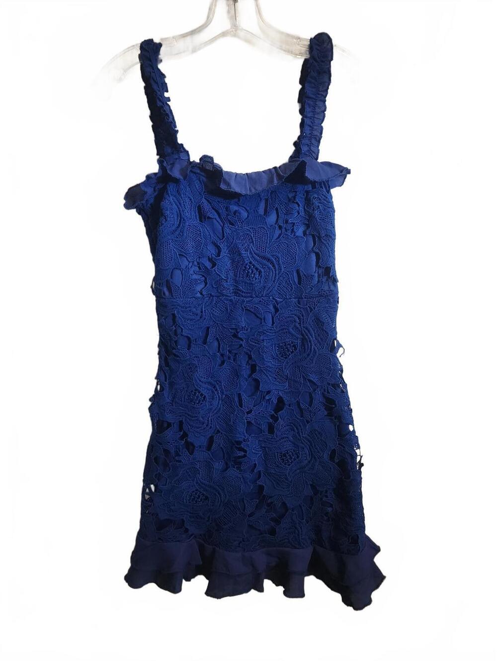 Lulus Blue Sleeveless Lace Dress. Women's Size XS. 34 inches long Good condition